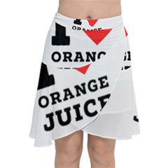 I Love Orange Juice Chiffon Wrap Front Skirt by ilovewhateva