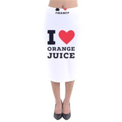 I Love Orange Juice Velvet Midi Pencil Skirt by ilovewhateva