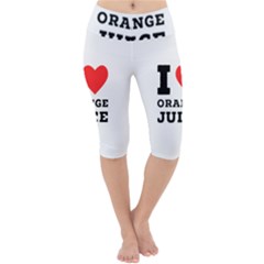 I Love Orange Juice Lightweight Velour Cropped Yoga Leggings by ilovewhateva