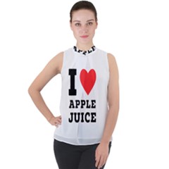 I Love Apple Juice Mock Neck Chiffon Sleeveless Top by ilovewhateva