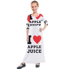 I Love Apple Juice Kids  Quarter Sleeve Maxi Dress by ilovewhateva