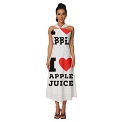 I Love Apple Juice Sleeveless Cross Front Cocktail Midi Chiffon Dress by ilovewhateva