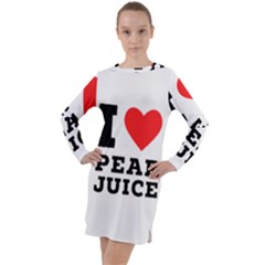 I Love Pear Juice Long Sleeve Hoodie Dress by ilovewhateva