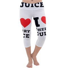 I Love Cherry Juice Capri Yoga Leggings by ilovewhateva