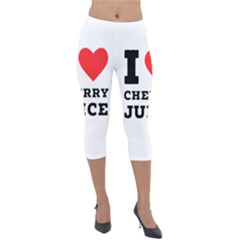 I Love Cherry Juice Lightweight Velour Capri Leggings  by ilovewhateva