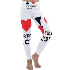 I Love Cherry Juice Kids  Lightweight Velour Classic Yoga Leggings by ilovewhateva