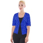 Scratched Royal Blue Cropped Button Cardigan