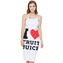 I Love Fruit Juice Bodycon Cross Back Summer Dress