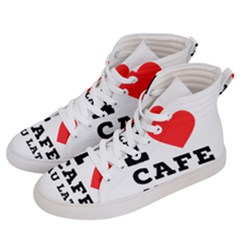 I Love Cafe Au Late Men s Hi-top Skate Sneakers