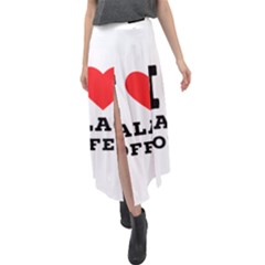 I Love Galao Coffee Velour Split Maxi Skirt by ilovewhateva