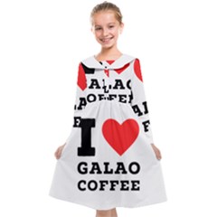 I Love Galao Coffee Kids  Midi Sailor Dress by ilovewhateva