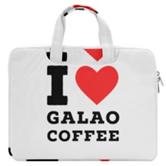 I Love Galao Coffee Macbook Pro 16  Double Pocket Laptop Bag 