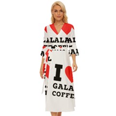 I Love Galao Coffee Midsummer Wrap Dress by ilovewhateva