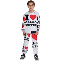 I Love Galao Coffee Kids  Sweatshirt Set by ilovewhateva