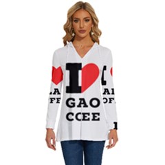 I Love Galao Coffee Long Sleeve Drawstring Hooded Top by ilovewhateva