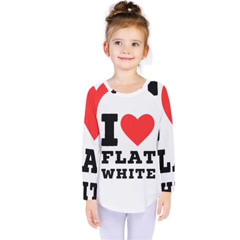 I Love Flat White Kids  Long Sleeve Tee by ilovewhateva