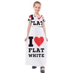 I Love Flat White Kids  Short Sleeve Maxi Dress by ilovewhateva