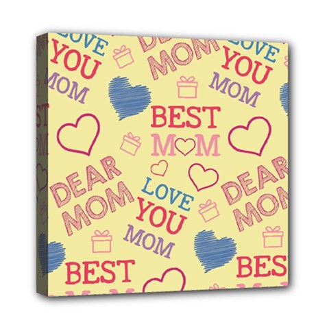 Love Mom Happy Mothers Day I Love Mom Graphic Pattern Mini Canvas 8  X 8  (stretched)