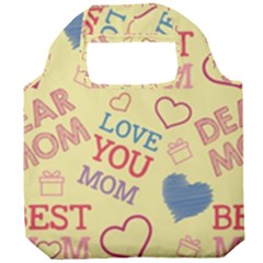 Love Mom Happy Mothers Day I Love Mom Graphic Pattern Foldable Grocery Recycle Bag