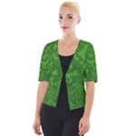 multi-green specs (1) Cropped Button Cardigan
