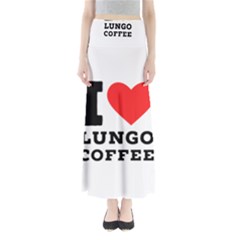 I Love Lungo Coffee  Full Length Maxi Skirt by ilovewhateva