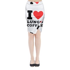 I Love Lungo Coffee  Midi Wrap Pencil Skirt by ilovewhateva