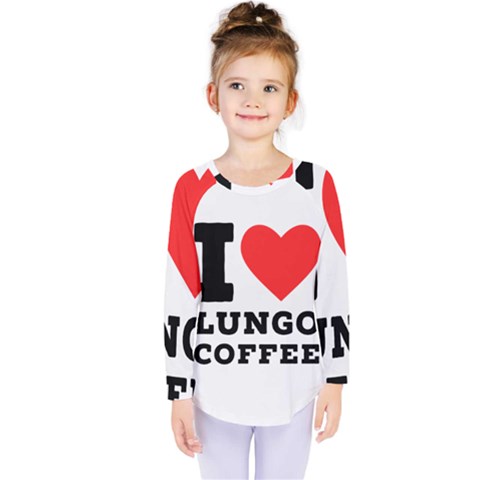 I Love Lungo Coffee  Kids  Long Sleeve Tee by ilovewhateva