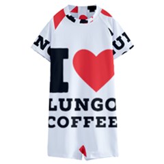 I Love Lungo Coffee  Kids  Boyleg Half Suit Swimwear by ilovewhateva