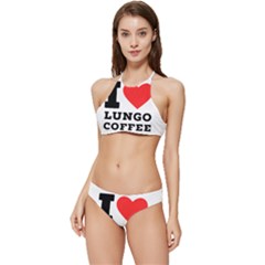 I Love Lungo Coffee  Banded Triangle Bikini Set