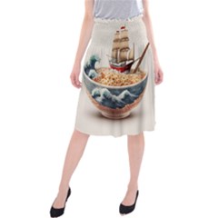 Noodles Pirate Chinese Food Food Midi Beach Skirt by Ndabl3x