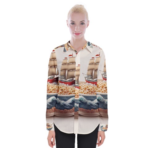 Noodles Pirate Chinese Food Food Womens Long Sleeve Shirt by Ndabl3x