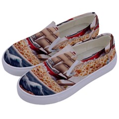 Noodles Pirate Chinese Food Food Kids  Canvas Slip Ons by Ndabl3x