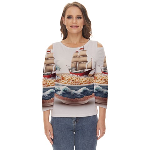 Noodles Pirate Chinese Food Food Cut Out Wide Sleeve Top by Ndabl3x