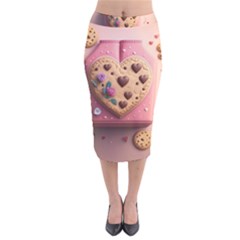 Cookies Valentine Heart Holiday Gift Love Velvet Midi Pencil Skirt