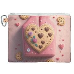 Cookies Valentine Heart Holiday Gift Love Canvas Cosmetic Bag (xxl) by Ndabl3x