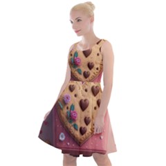Cookies Valentine Heart Holiday Gift Love Knee Length Skater Dress by Ndabl3x