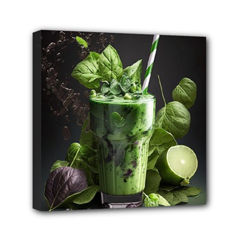 Drink Spinach Smooth Apple Ginger Mini Canvas 6  X 6  (stretched)