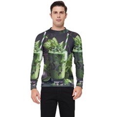 Drink Spinach Smooth Apple Ginger Men s Long Sleeve Rash Guard by Ndabl3x