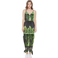 Drink Spinach Smooth Apple Ginger Sleeveless Tie Ankle Chiffon Jumpsuit by Ndabl3x