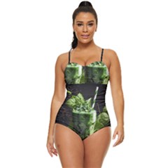 Drink Spinach Smooth Apple Ginger Retro Full Coverage Swimsuit by Ndabl3x