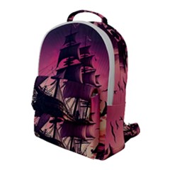 Ship Pirate Adventure Landscape Ocean Sun Heaven Flap Pocket Backpack (large)