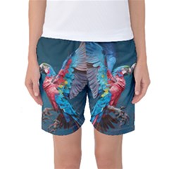 Birds Parrots Love Ornithology Species Fauna Women s Basketball Shorts by Ndabl3x