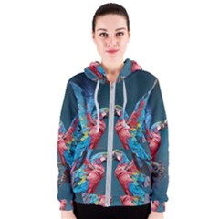 Birds Parrots Love Ornithology Species Fauna Women s Zipper Hoodie by Ndabl3x