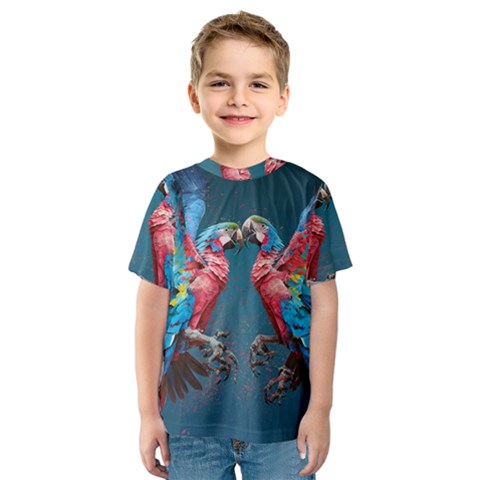 Birds Parrots Love Ornithology Species Fauna Kids  Sport Mesh Tee by Ndabl3x