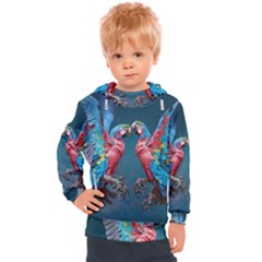 Birds Parrots Love Ornithology Species Fauna Kids  Hooded Pullover by Ndabl3x