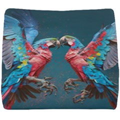 Birds Parrots Love Ornithology Species Fauna Seat Cushion by Ndabl3x