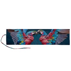 Birds Parrots Love Ornithology Species Fauna Roll Up Canvas Pencil Holder (l) by Ndabl3x