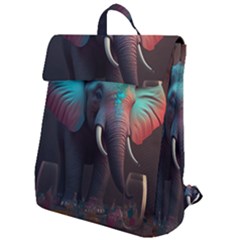 Elephant Tusks Trunk Wildlife Africa Flap Top Backpack by Ndabl3x