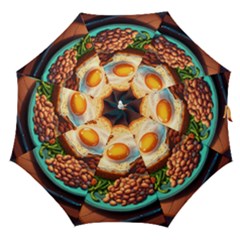 Breakfast Egg Beans Toast Plate Straight Umbrellas by Ndabl3x