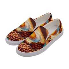 Breakfast Egg Beans Toast Plate Women s Canvas Slip Ons by Ndabl3x